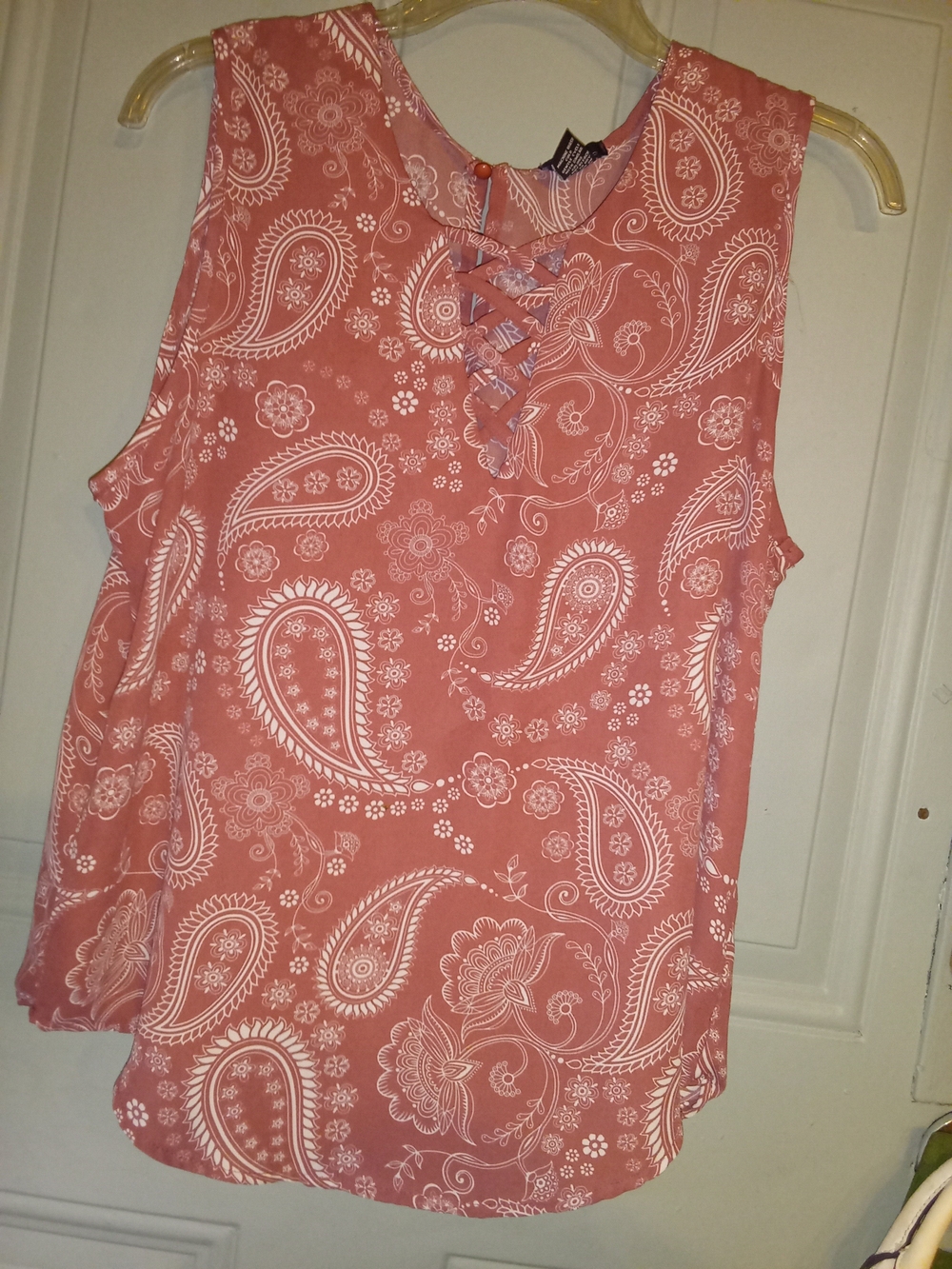 Rue21 Dusty Rose Paisley Lace-Up Camisole